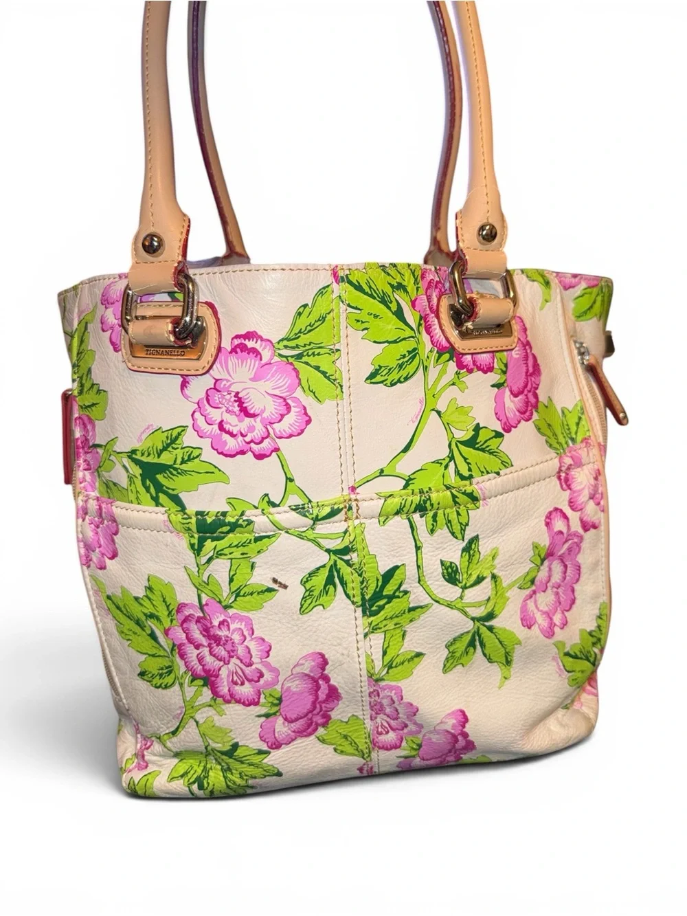 Tignanello Large Genuine Leather Shoulder Handheld Satchel Tote bag